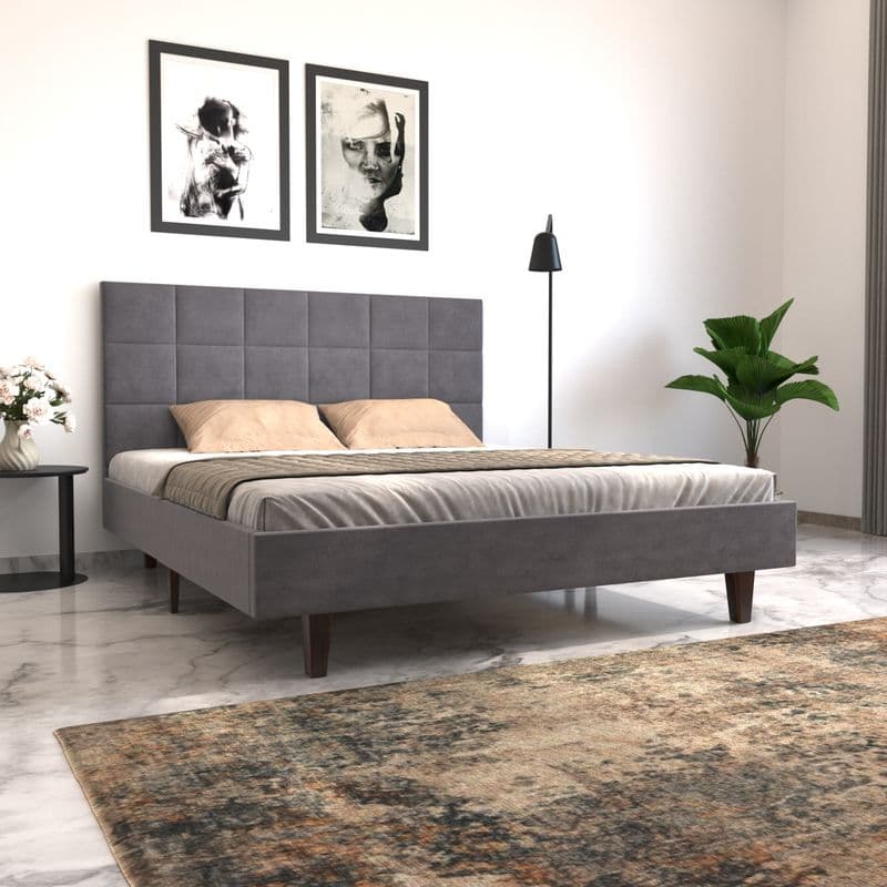 Florina Queen Size Bed (Gray)