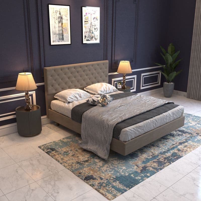 Carmen Queen size bed (Matt Beige)