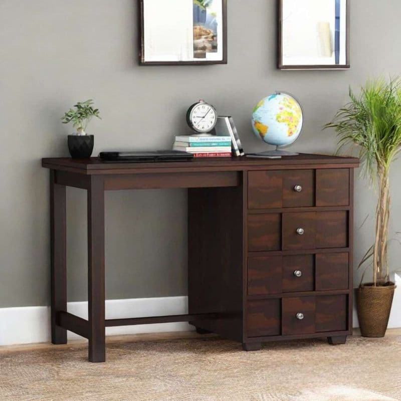 Traver Study Table in Walnut Finish
