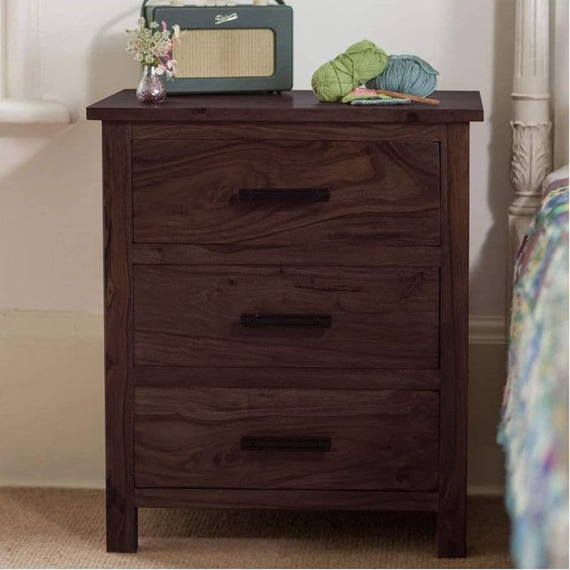 Roovi Bed Side Table In Walnut finish