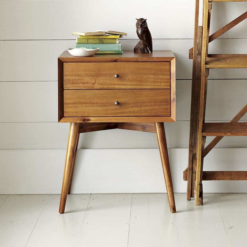 Elvio Bed Side Table In honey finish