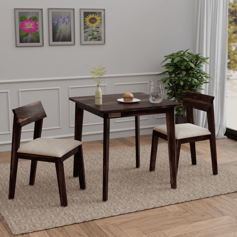 Liana 2 Seater Dining Set In walnut Finish (Beige)