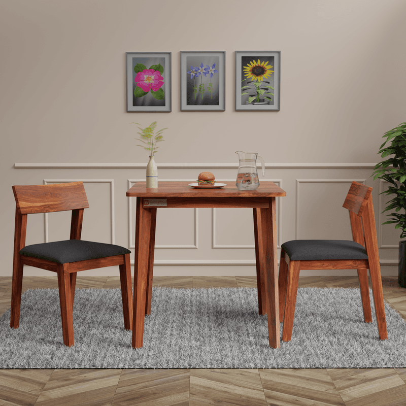 Liana 2 Seater Dining Set In Honey Finish(Grey)