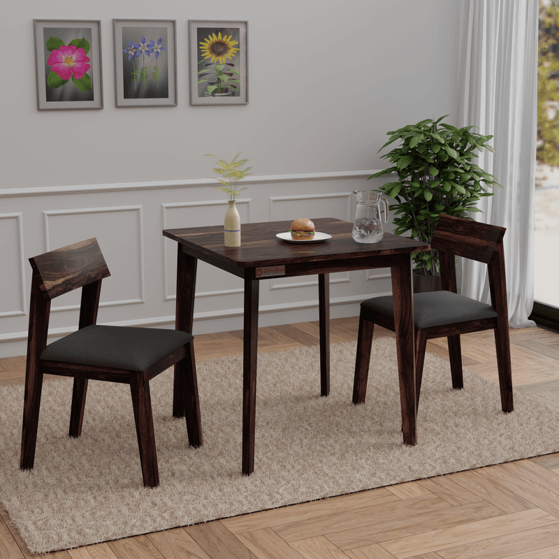 Liana 2 Seater Dining Set In Walnut Finish(Grey)