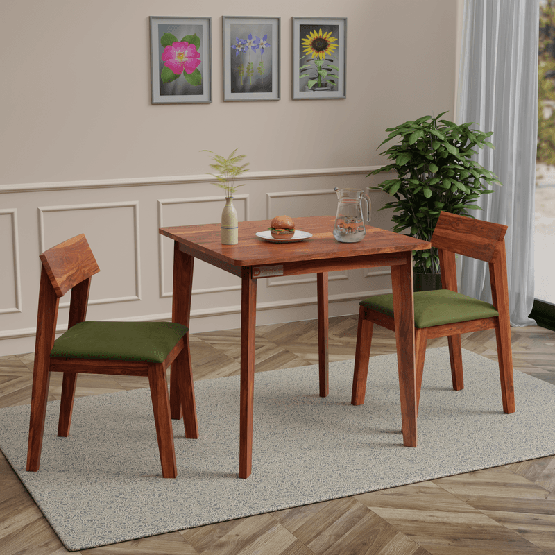 Liana 2 Seater Dining Set In Honey Finish (Green)