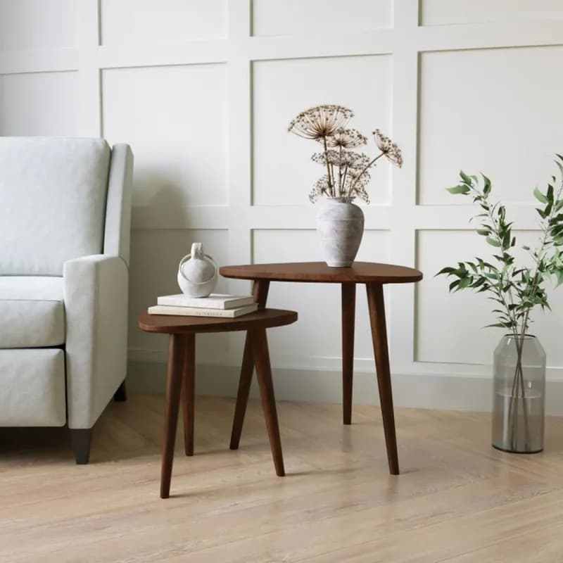 Trio Nest Of Tables In Walnut Finish